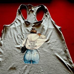 Women’s size large tank top, self-love is the new relationship status